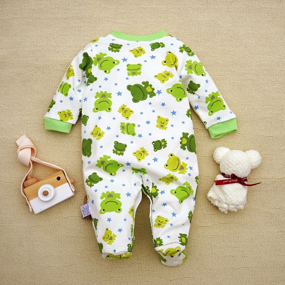 Autumn Newborn Baby Romper Boys Girls clothes Cartoon frog print Long Sleeve Infant Bodysuit Toddler Jumpsuit baby outwear 3-12M