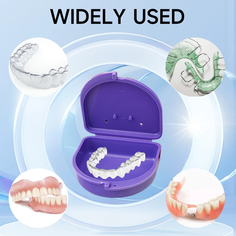 1 stuks tandenhouderdoos, draagbare opberg- en opbergdoos, beugeldoos, kunstgebitdoos