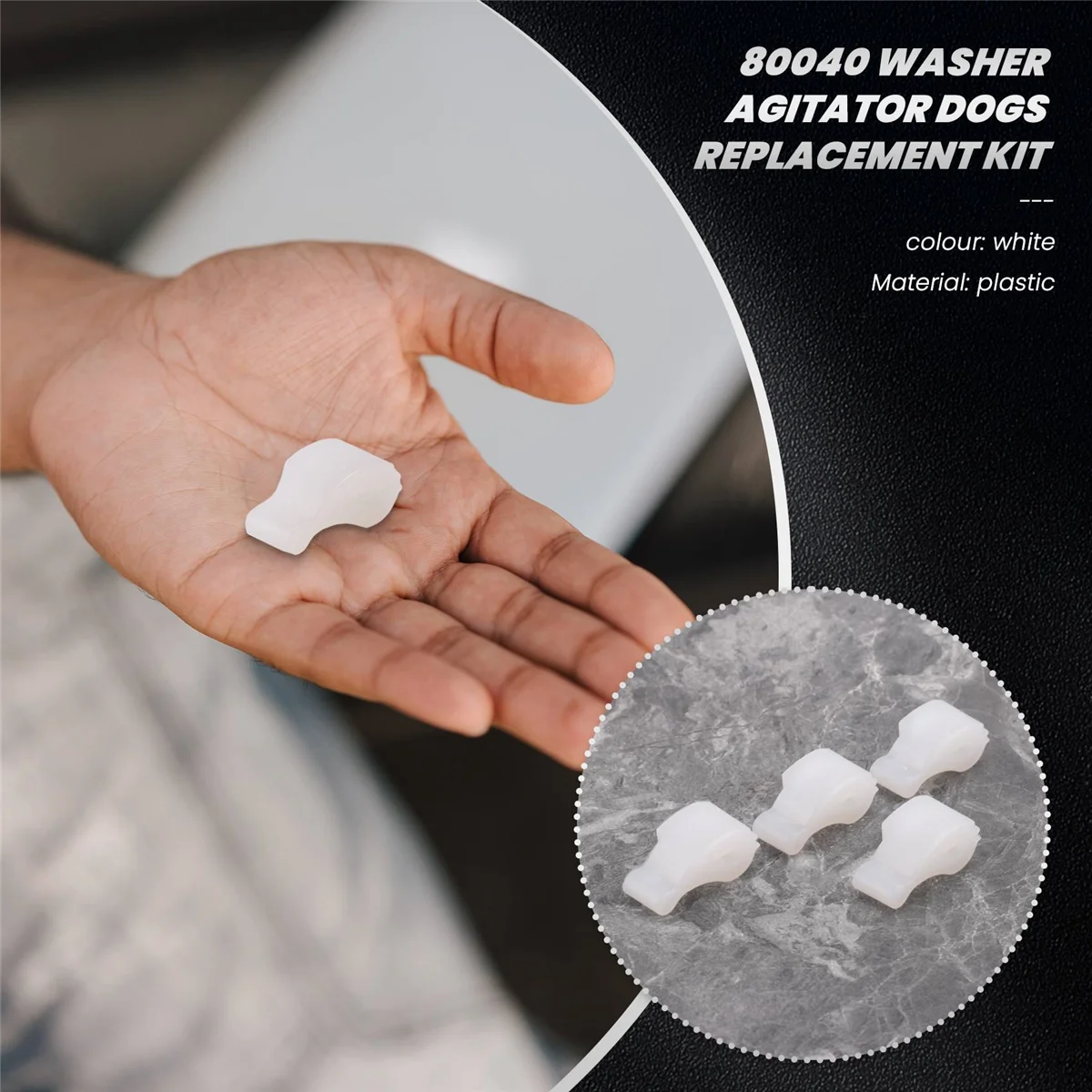 A66T 12 Pack 80040 Washer Agitator Dogs Replacement Kit Exact Fit for Whirlpool & Kenmore Washers - Replaces 285612 285770