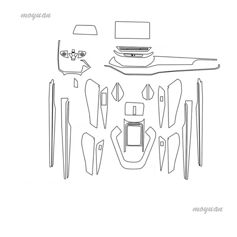 طبقة من البولي يوريثان لسيارة VOLKSWAGEN VW ID4 ID 4 Crozz ID6 ID 6 Crozz ملصق داخلي للسيارة وحدة التحكم المركزية شاشة لوحة القيادة ولوحة الباب والعتاد #3