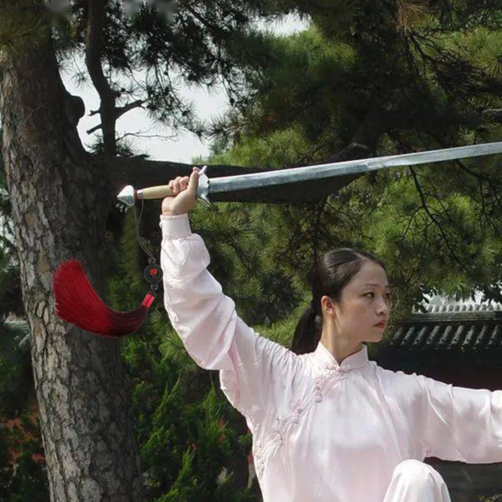 

Ornament Traditional Chinese Decor Martial Arts Taichi Tassel Vibrant Hanging Decoration For Fencing Pendant Handmade