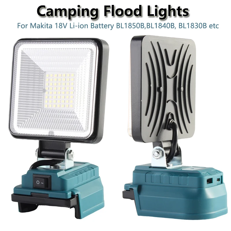 

For Makita 18V Li-ion Battery 4 Inch Cordless LED Light Emergency Outdoor Flashlight with USB&Type-C Charging Port Flood Lights