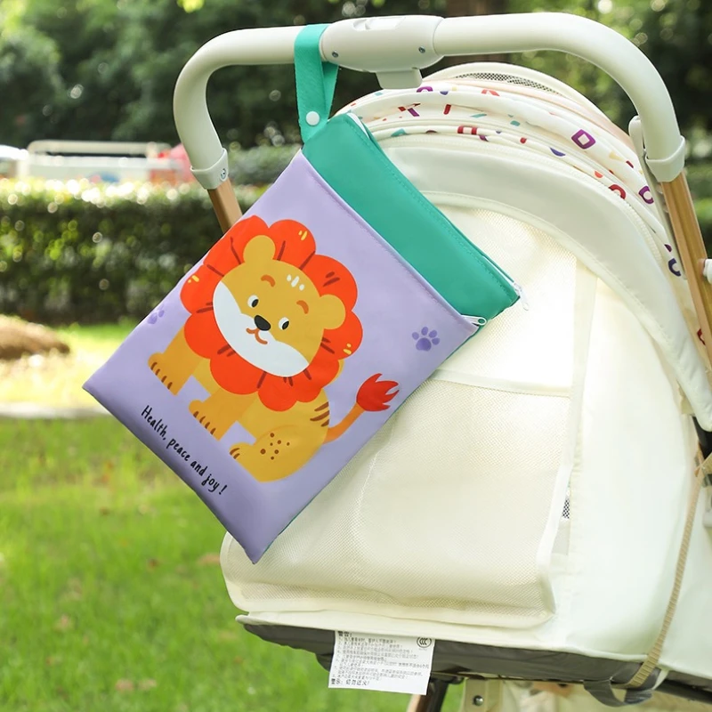 Моющаяся сумка для влажной/сухой уборки, подвесная сумка для коляски, аксессуар, подходит для детских подгузников, водонепроницаемая и многоразовая с двойными молниями