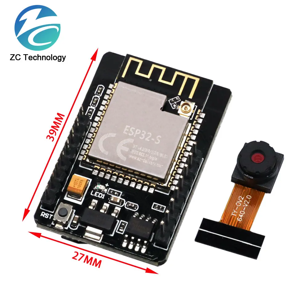 ESP32-CAM-MB ESP-32S WiFi Module Serial to WiFi Development Board 5V Bluetooth With OV2640 Camera Support Photo/Video Antenna