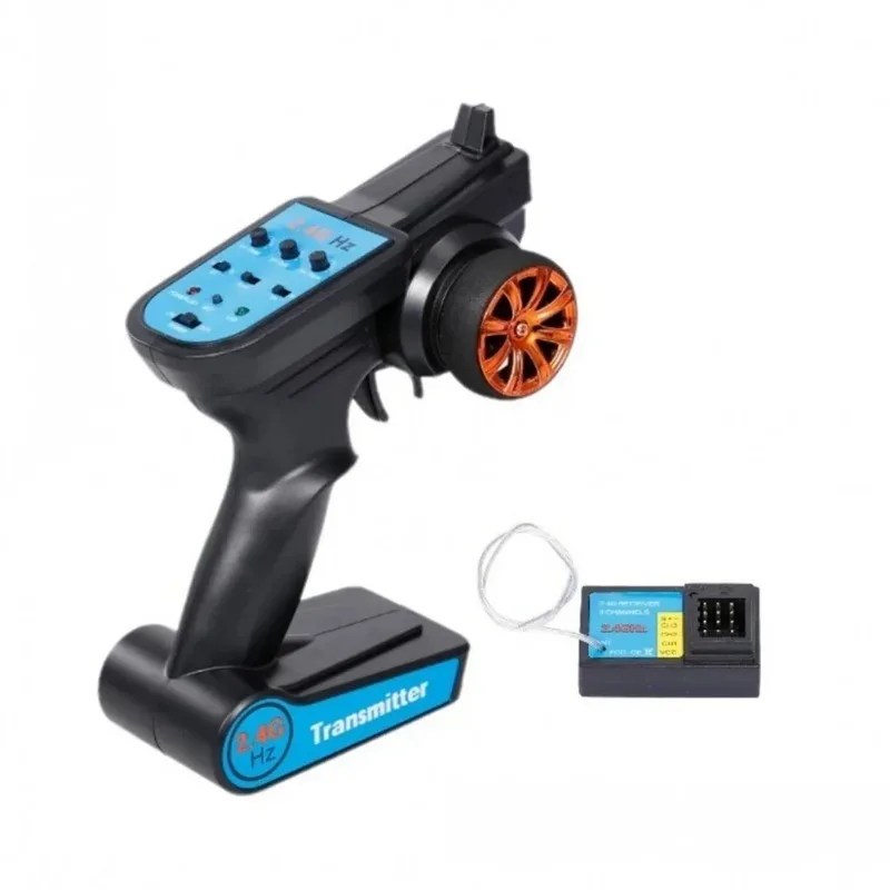 Transmissor 3ch de controle remoto de 2,4 GHz com receptor para 1/8 1/10 1/12 RC Car Boat Tank Crawler Axial SCX10 TRX4