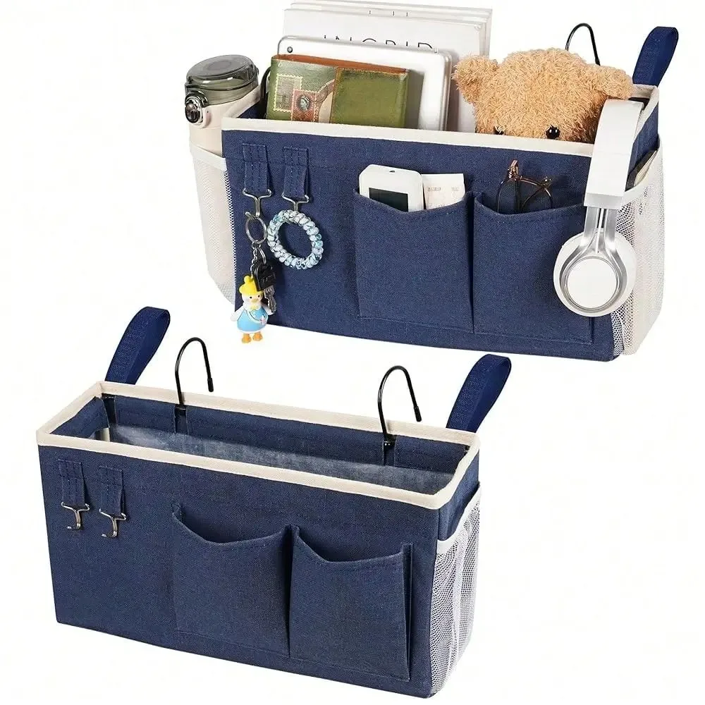 

Bedside Caddy Bedside Storage Bag Hanging Organizer For Bunk,Dorm Rooms Bed Rails,Can Be Placed Glasses,Books,Mobile Phones,Key