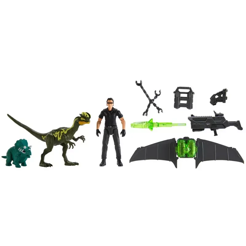 JURASSIC PARK DR IAN MALCOLM DR ALAN GRANT 93 CLASSIC Collectible Dinosaur Action Figure Tactical Claw Pack Glider Escape Pack