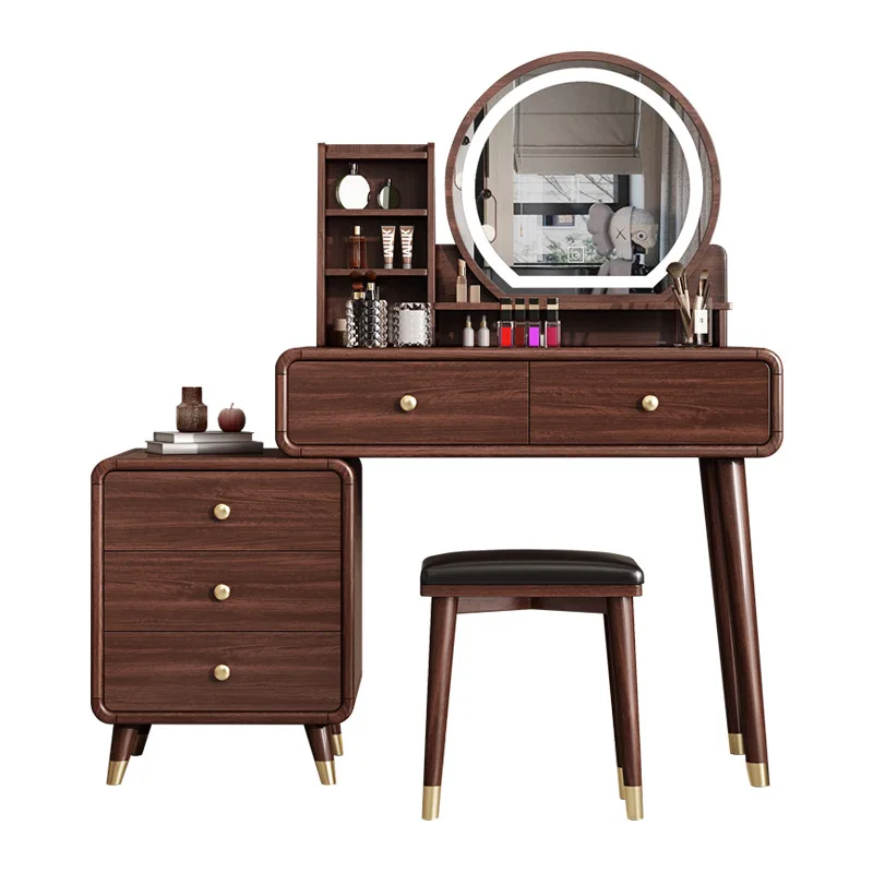 

New Chinese-style solid wood dresser bedroom modern simple retractable storage