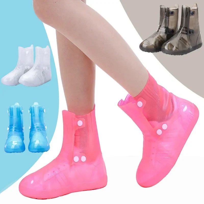 

Thickened Waterproof Silicone Shoe Cover Shoes Woman Rain Boots Men Covers Outdoor Anti-slip Reusable Shoe Protector Covering