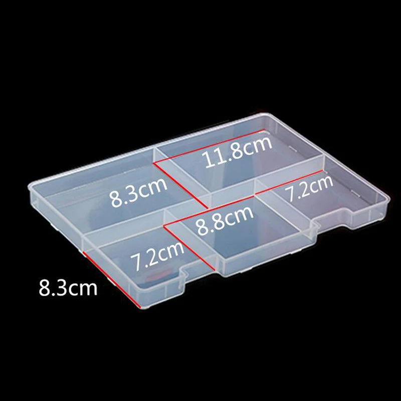 Plastic Box For Tool Storage,Sewing Box Organizer, 1+5 Slots Cells Handled Storage Case For Jewelry And Electronic Parts
