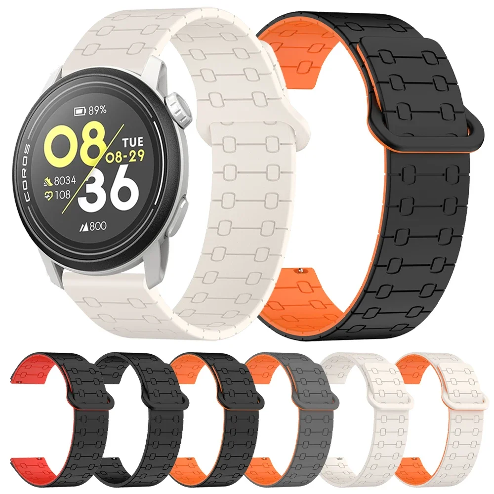 22mm Magnetic Silicone Band For COROS APEX Pro/APEX 2 Pro Sport  Bracelet Strap For COROS PACE 3/APEX 46mm Wristband Correa Belt