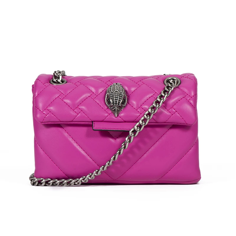 Luxury Design Lady Handbag Pink Pu Leather Women Purse Small Square Bag In Rhomboid Shape Cross Body Bag Shoulder Bag