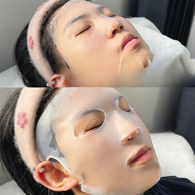 3D Siliconen Masker Cover Herbruikbare Oorhangende Hulpmasker Hydraterende Verstevigende Huidverzorging Enhancement Tool Gezichtsverzorging Tool 1 Vel
