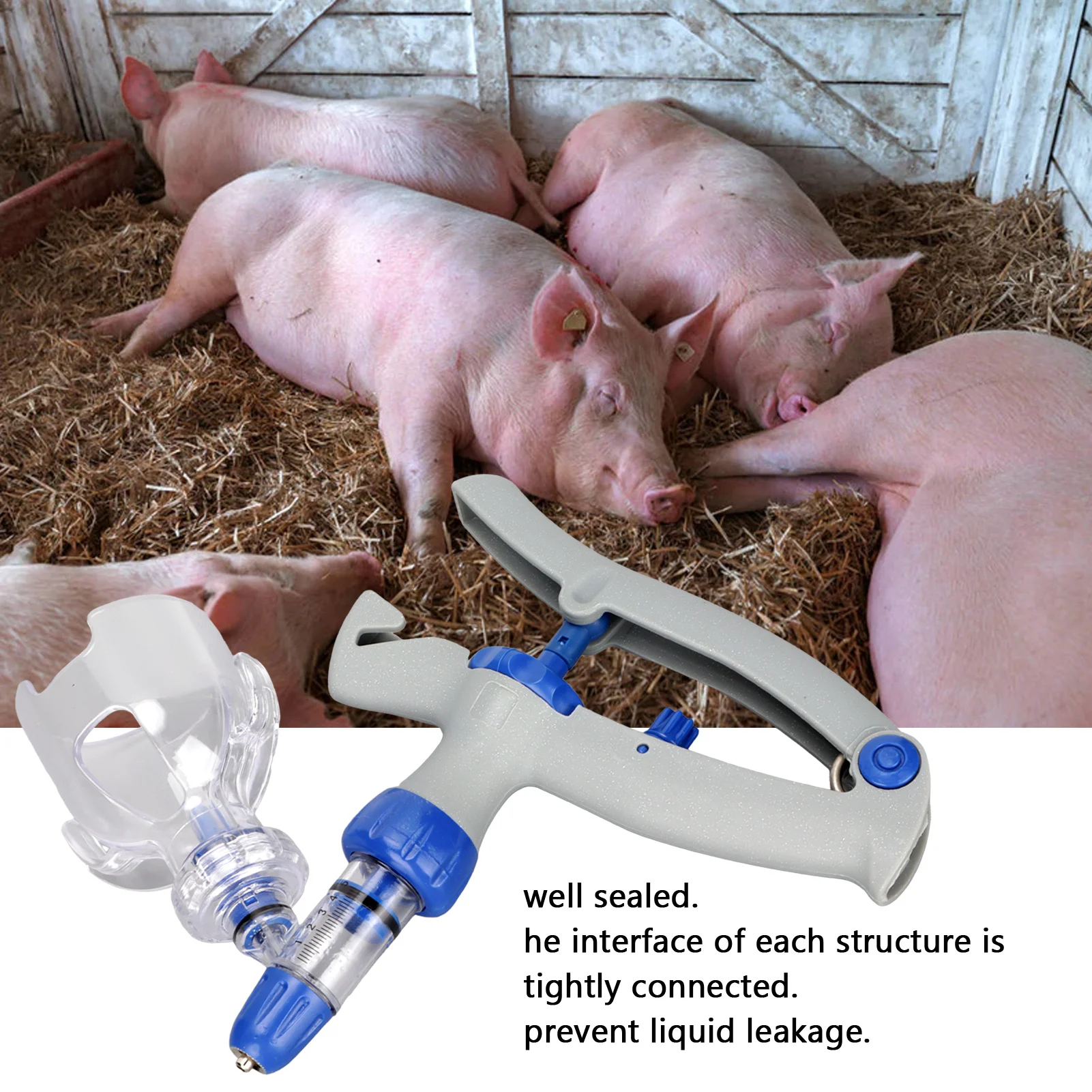 Animal Syringe Livestock Syringe Injector 5ml Continuous Adjustable Accurate Animal Injector for Veterinary Veterinary Injector