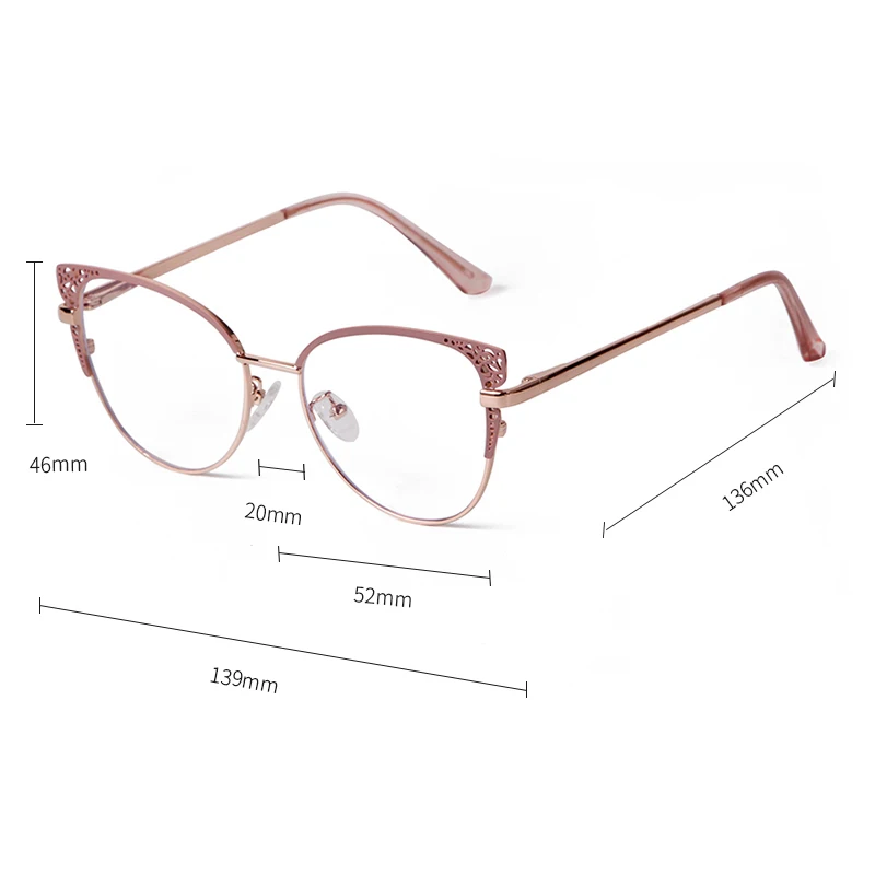 Trend Hollow Out Frame Clear Lens Cat Eye Glasses Women Men 2025 Optical Metal Eyewear Anti Blue Light Blocking Eyeglass Female