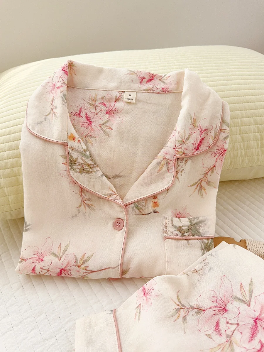 

TaoFlower Promise Bamboo Cotton Gauze Spwear Long Sve Open Cardigan Women's Home Clothes Breathable Moisture ng