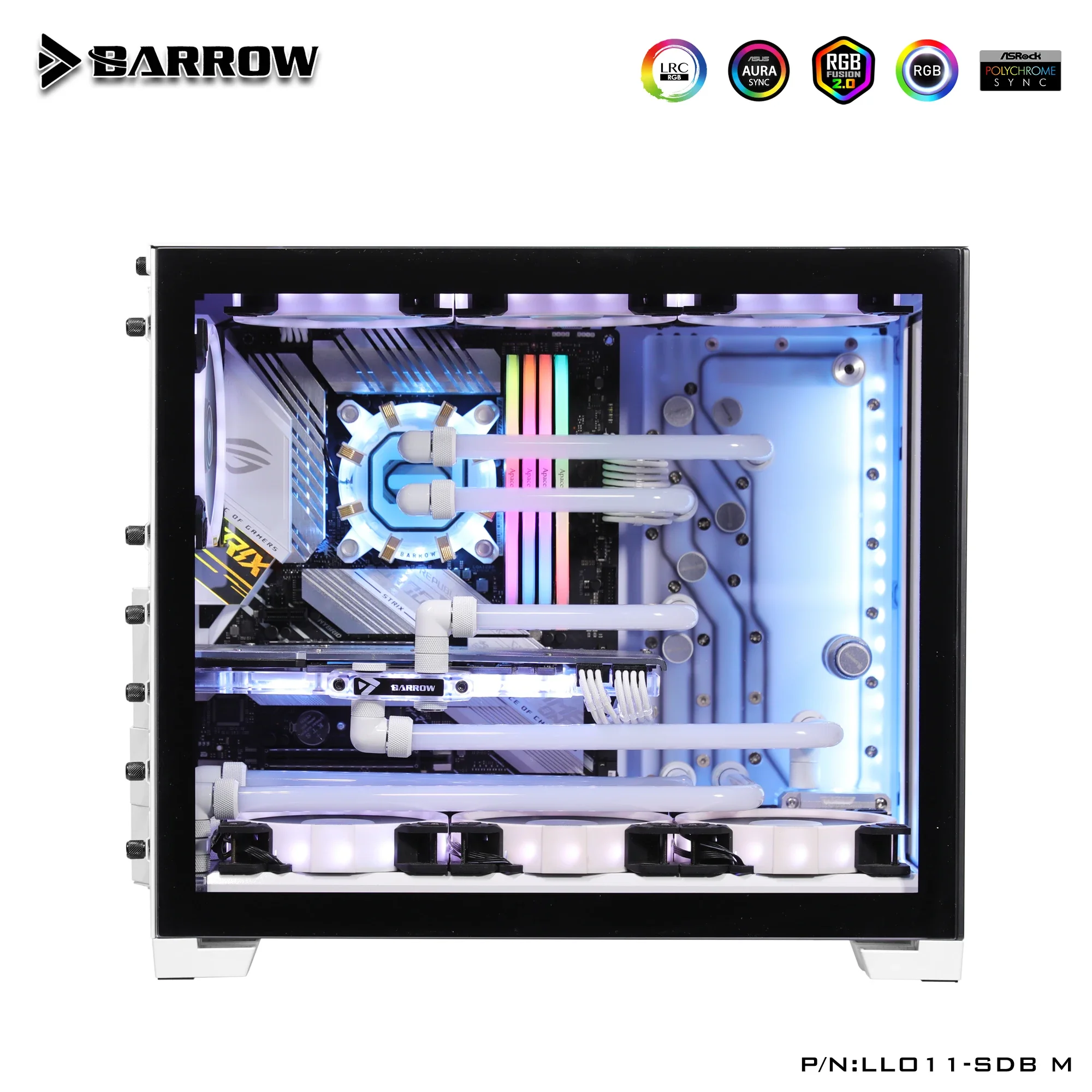 Imagem -02 - Barrow pc Waterway Placa Reservatório Lian O11 Mini Case 5v Argb 3pin Motherboard Aura Sync