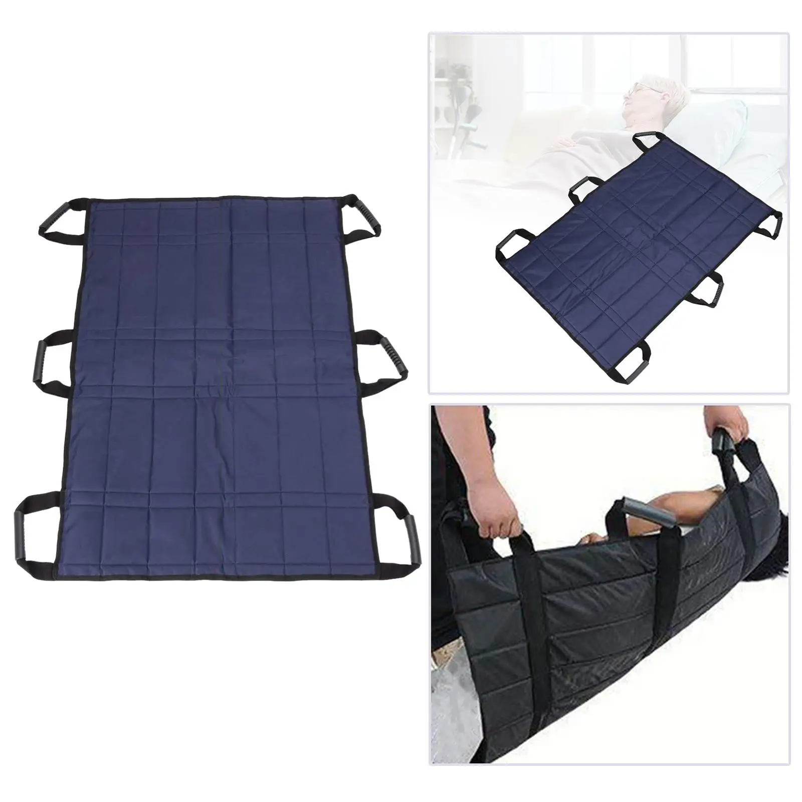 Positioning Bed Pad with Reinforced Handles Patient Sheet Multipurpose Transfer Board for Transferring Lifting Bed Pad Dark Blue