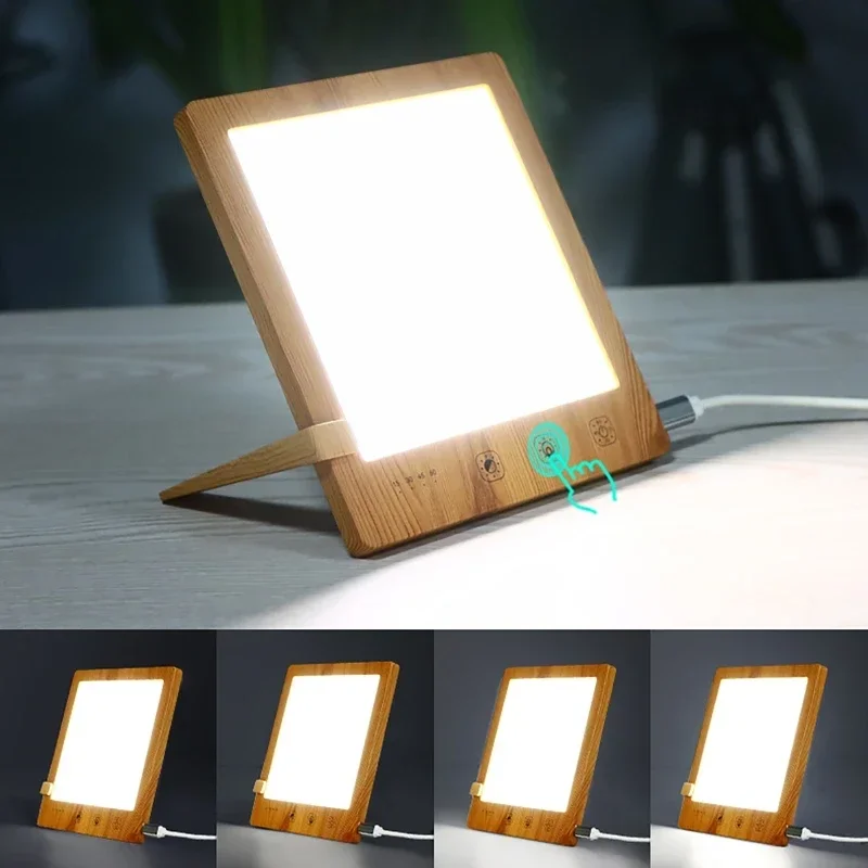 Sad Lamp Stepless Dimming Phototherapy Bionic Solar Light Touch Therapy Light Lamp Depression Anti-fatigue Lamp Timed Night Ligh