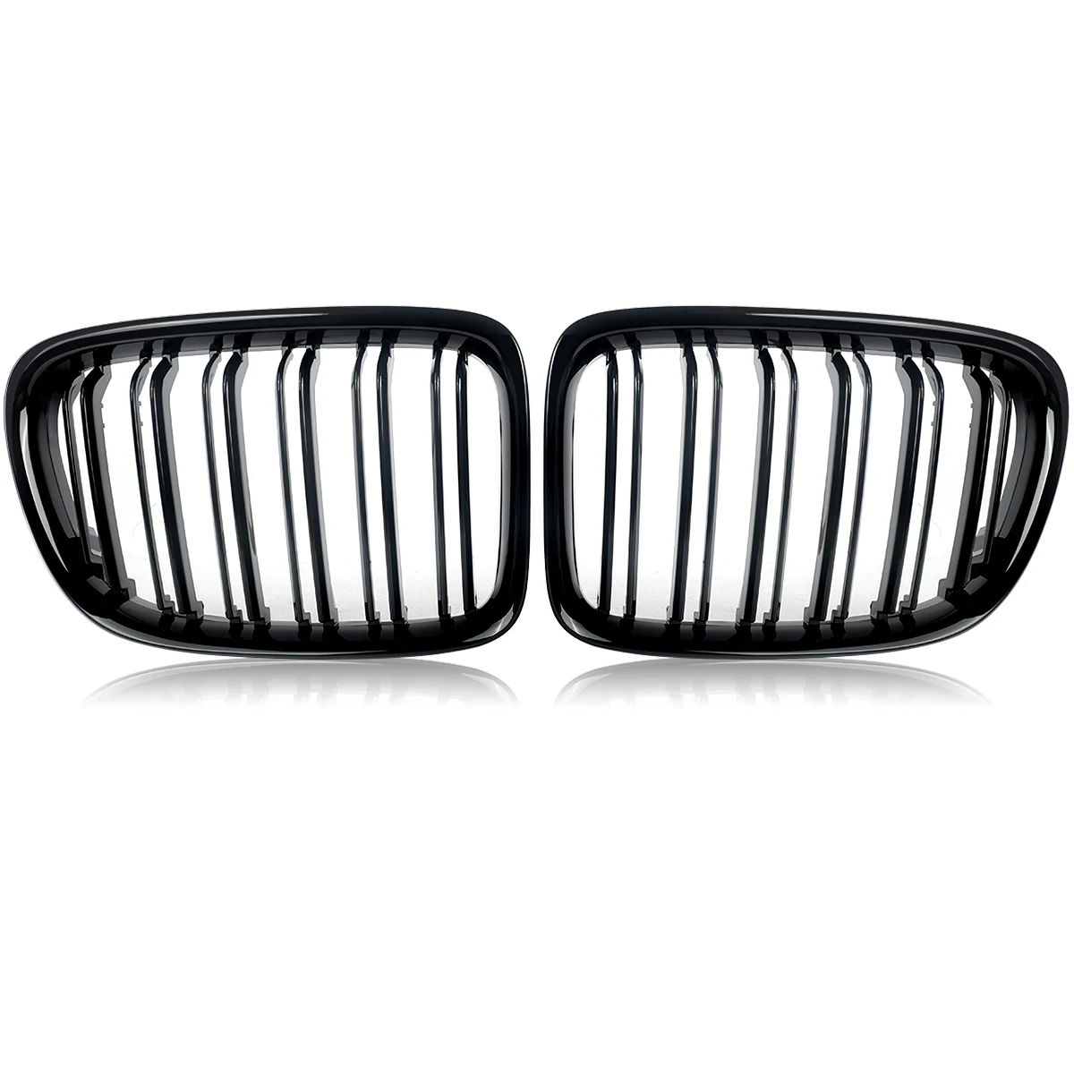 new Magickit Grille Glossy Black Dual Slats Front Kidney Grill For 2009-2015 BMW X1 E84 xdrive28i 35i