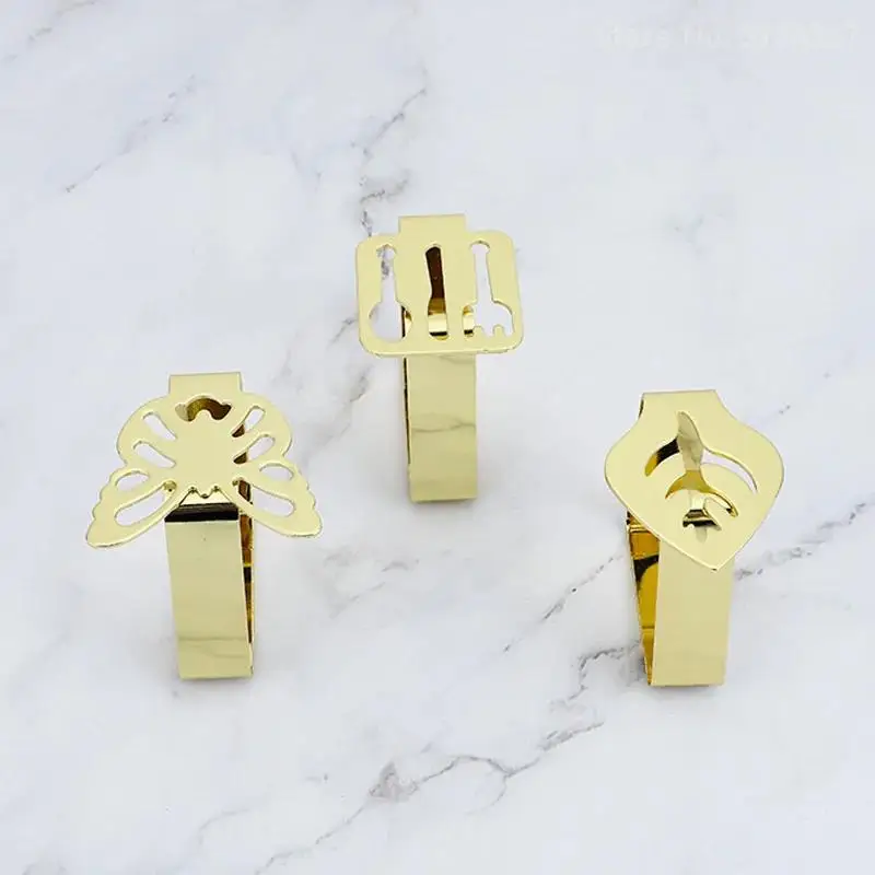 4PCS Stainless Steel Tablecloth Clips Silver Gold Leaf Butterfly Tablecloth Clamp Holder Table Clamps Picnic