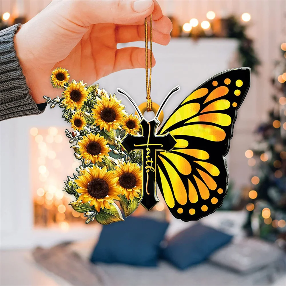 Keychain Accessories Creative Durable Butterfly Cross Shape Design Widget Stylish Do Not Fade Car Pendant Universal Portable