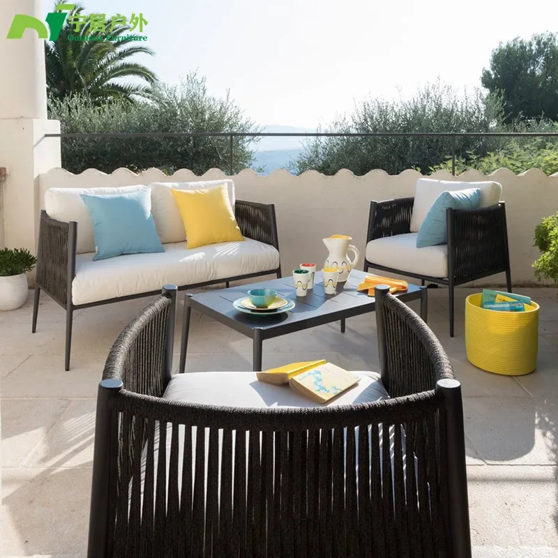 Simple outdoor sofa combination leisure villa courtyard terrace balcony rattan sofa