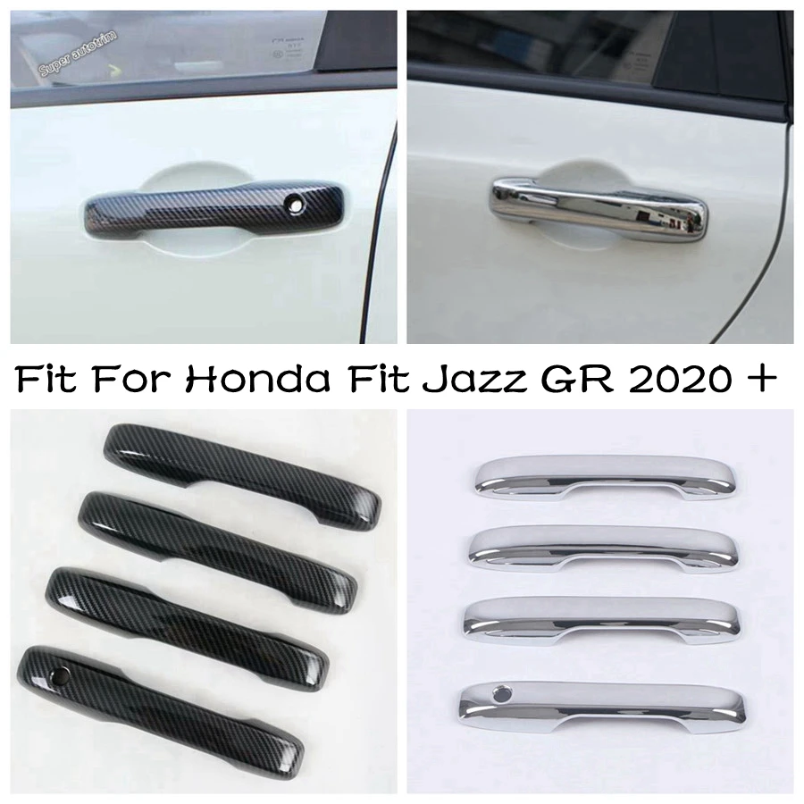 

Side Car Door Handle Cover Trim Molding Catch Cap Accessories Shiny / Carbon Fiber Exterior For Honda Fit Jazz GR 2020 - 2022