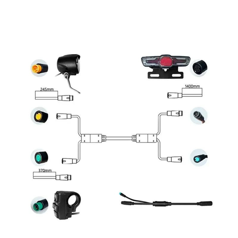 

Oct.240 Quantum Controller Waterproof Line DK336 Light Group Front Light Rear Light Brake Light Turn Signal Horn 9 Core