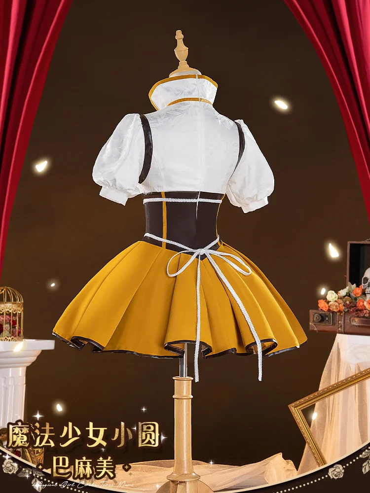 Tomoe Mami Cosplay Kostuum Puella Magi Madoka Magica Pruik Schoenen Lolita Kimono Uniform Halloween Christmas Party Maskerade Anime