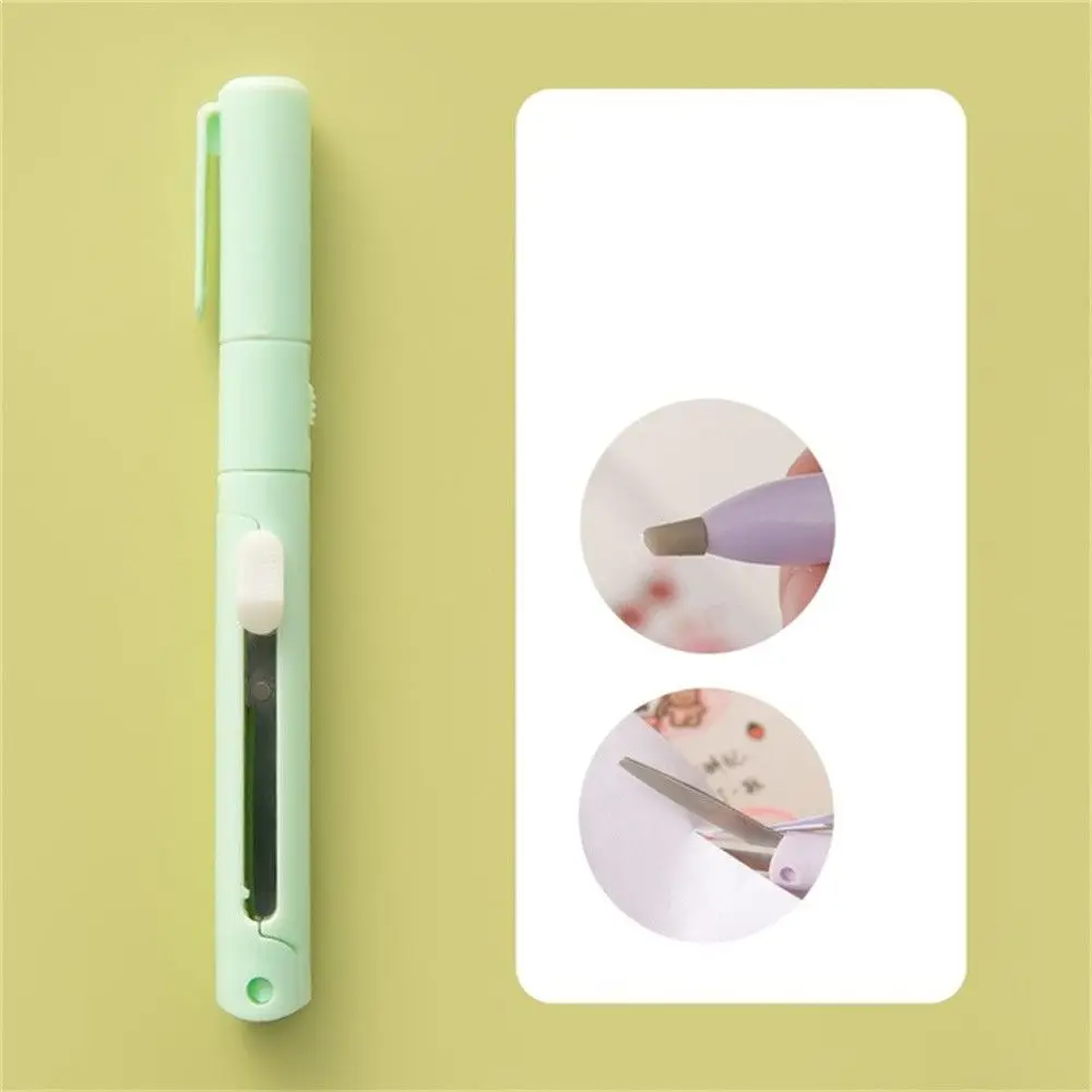 Craft Tools Safe for Paper Work for Diary Portable Size Precision Art Cutter Pen Cutter Sticker Cutter Folding Scissor