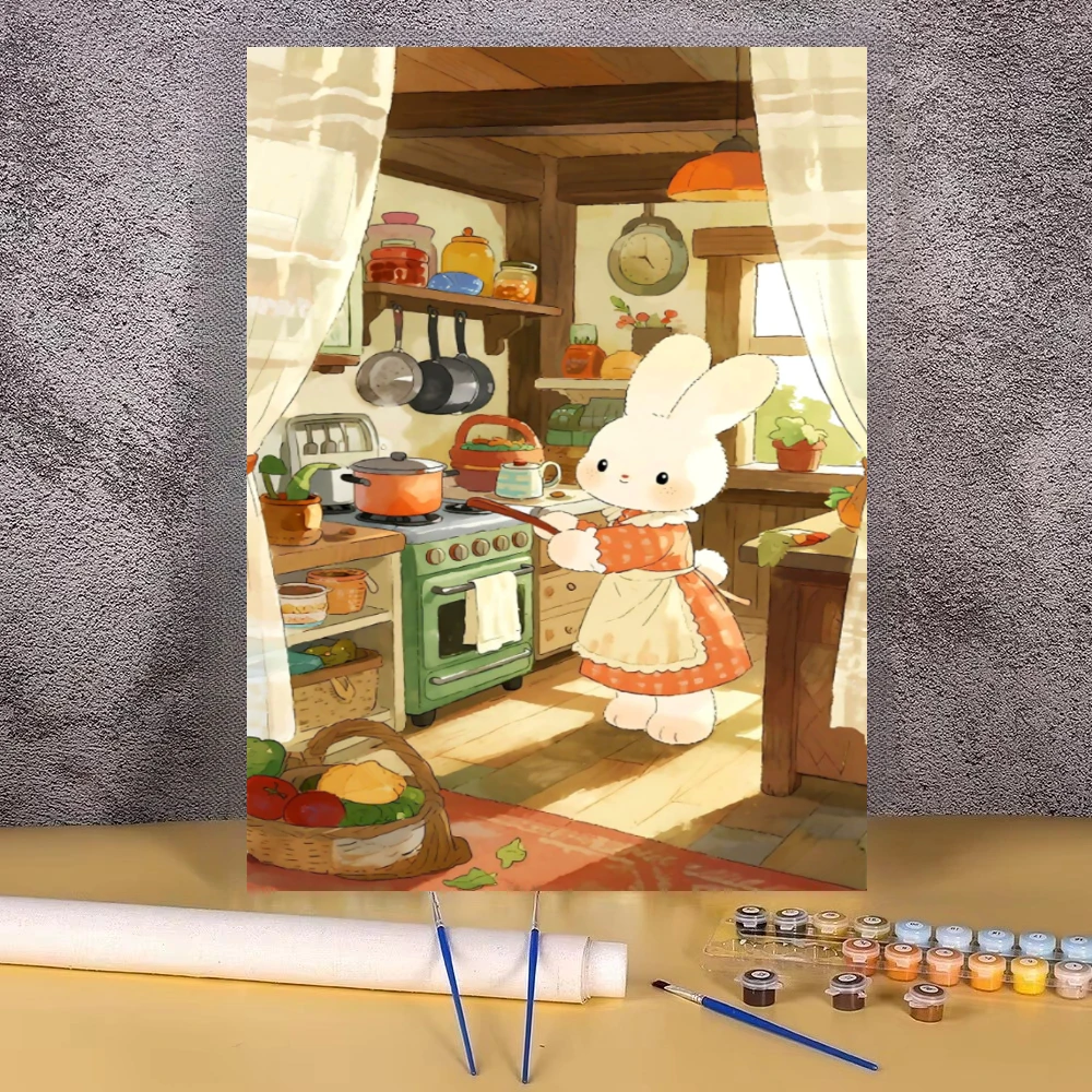 Home Cooking Game - لوحة زيتية حديثة على قماش، بتصميم