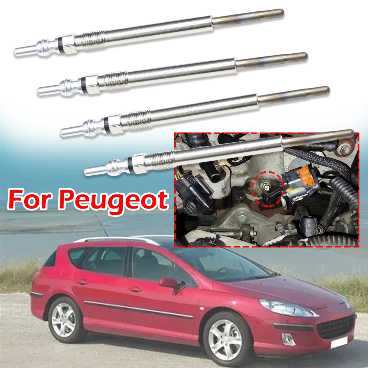 

4pcs/kit 5V Diesel Heater Nickel Plating Glow Plugs accessories Car Replacement Part For Peugeot 207 301 407 508 807 4008 Boxer