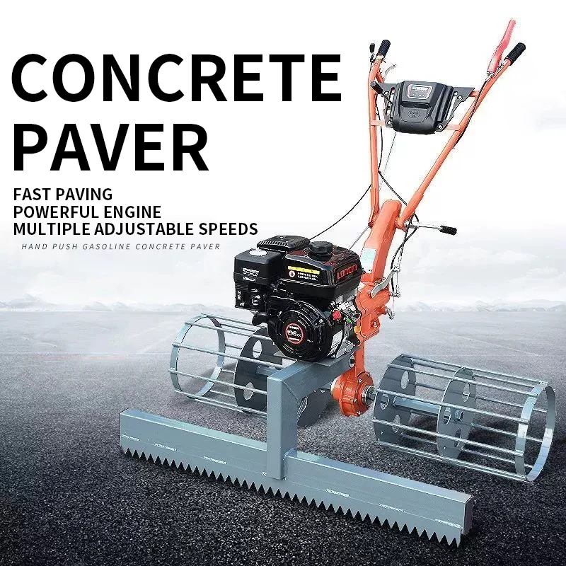 Small concrete paver, cement and asphalt pavement paver, 6.5HP/7HP push-type mortar loader, direct-drive gear transm(Customized)