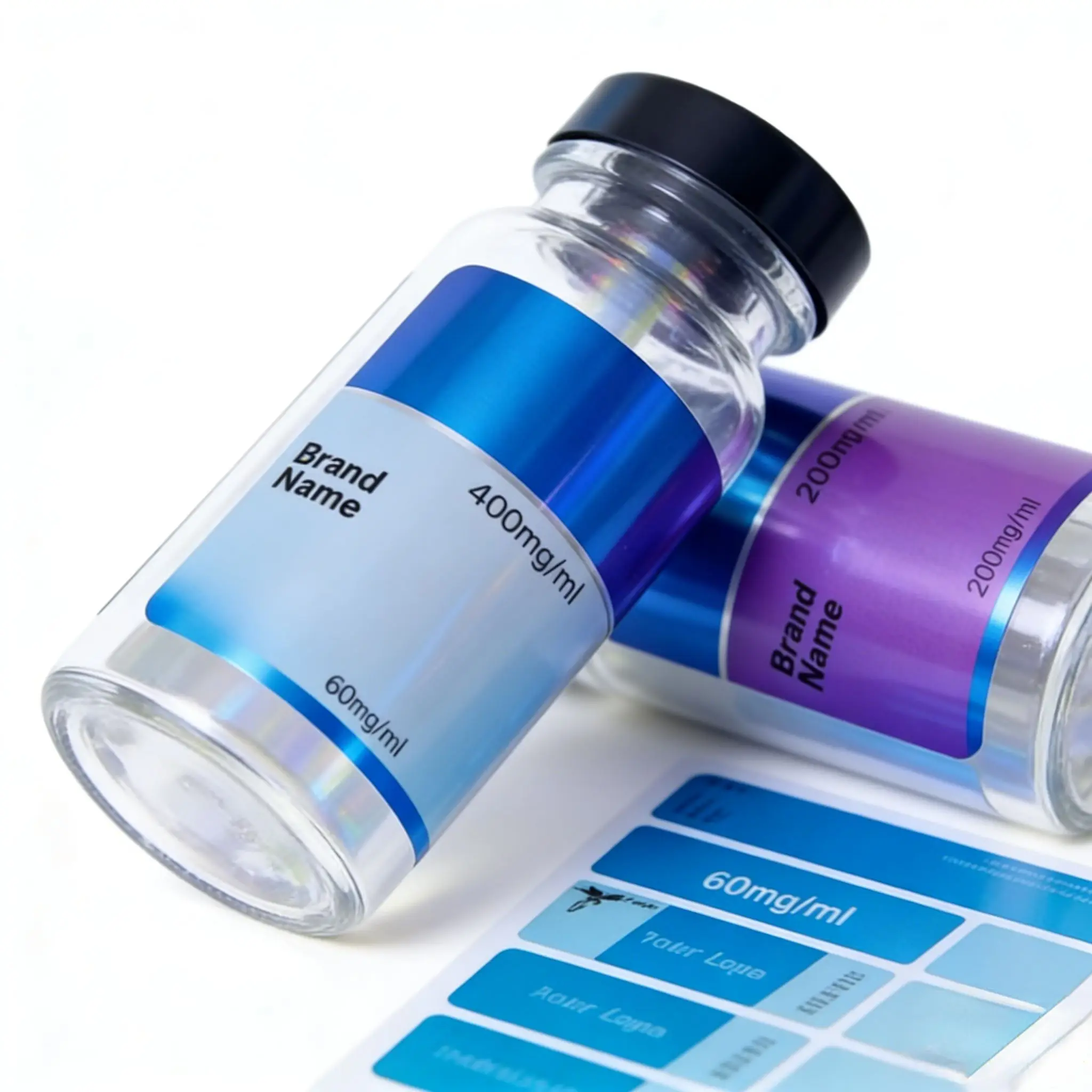 Custom High Performance Vinyl Labels 3ml 5ml 10ml for Medical Packaging & Healthcare Industry