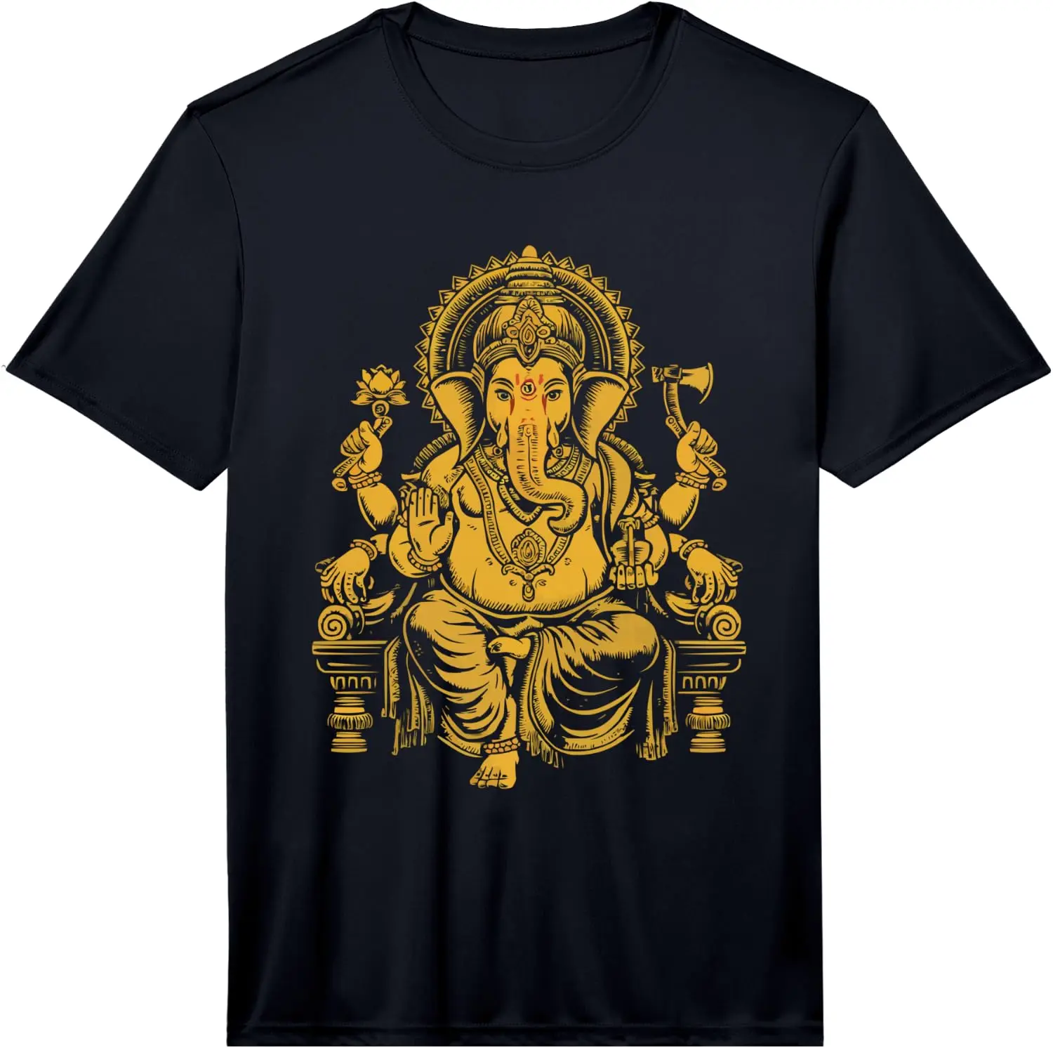 Mens Ganesh Chaturthi Hindu Festival Elephant Lord Ganesha Performance T-Shirt 100% Cotton Trendy Y2K Short-Sleeve Tee – Soft,