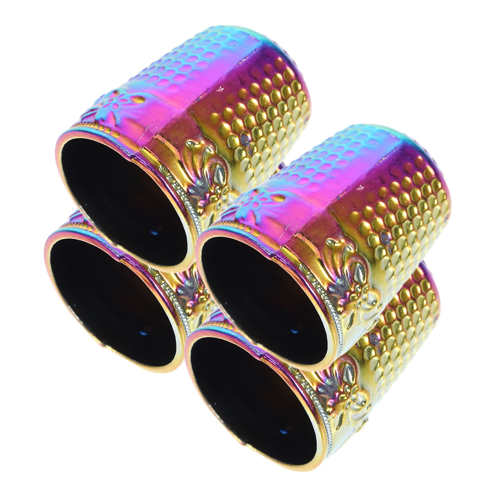 

4pcs Copper Thimbles for Sewing Embroidery Quilting Handmade Projects Antislip Durable Ideal Crossstitch Craftsmanship Pin