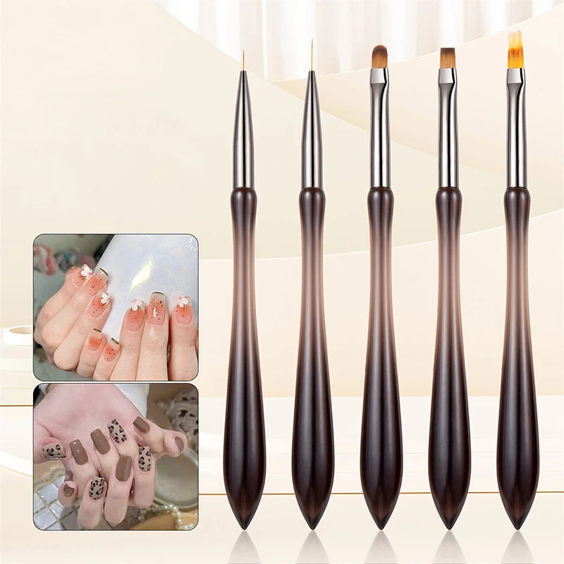 1 Stuks Nail Art Liner Borstel 3d Tips Lijn Strepen Diy Tekening Pen Uv Gel Borstels Schilderij Pen Manicure Tools