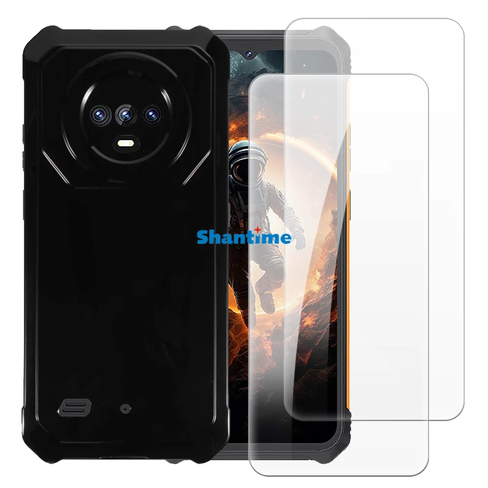 Soft Case + 2 Pack Tempered Glass Screen Protectors for Cubot Kingkong ES Full-Body Protection