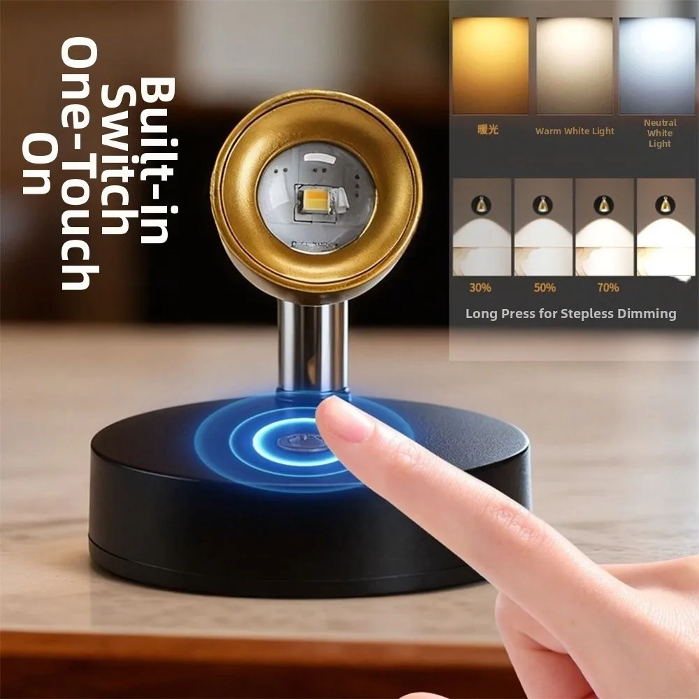 Magnetic Suction Magnetic LED Spotlight 13 Colors Dimmable Wireless Night Light Rotatable Head with Remote Control Wall Lamp