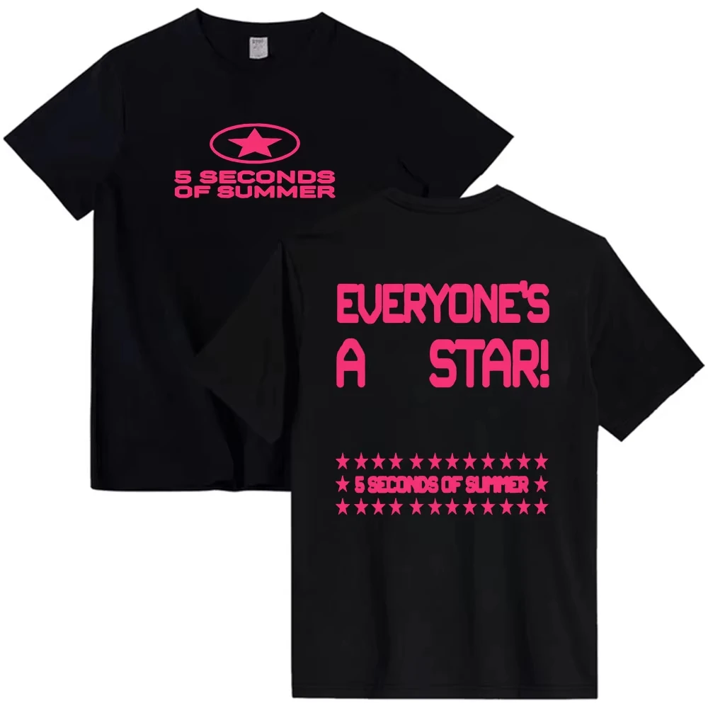 Camisetas de la banda 5 SECONDS OF SUMMER, camiseta del álbum Everyone's A Star, camisetas de manga corta de algodón puro para hombre, camiseta con estampado gráfico, novedad 2026