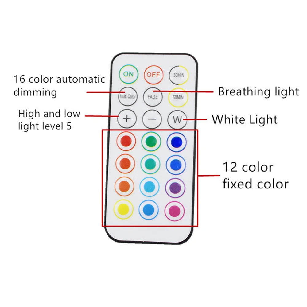 RGB 13 kleuren batterij-aangedreven 77 mm led-pucklicht onder kast nachtlampje en 21 toetsen afstandsbediening