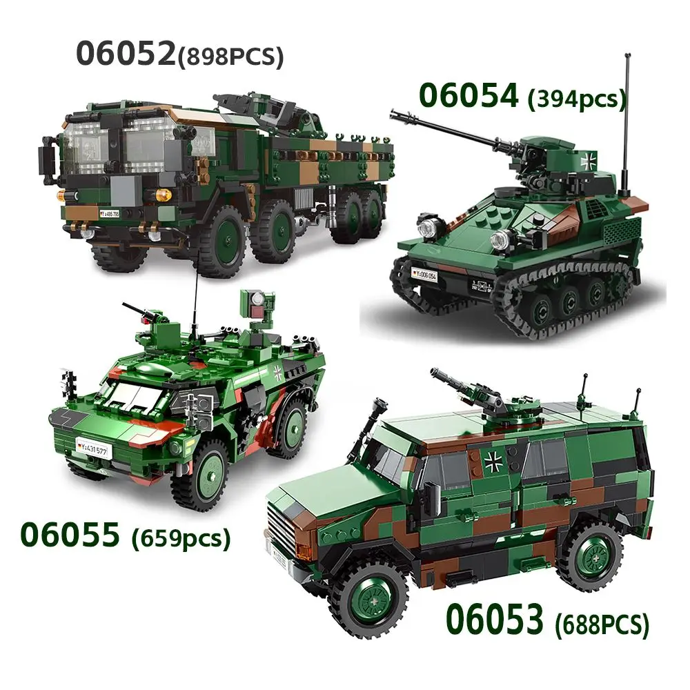 1:30 ww2 caminhão blindado alemão modelo tijolo tanque militar blocos de construção reconhecimento veículo transporte carro montar tijolos brinquedo