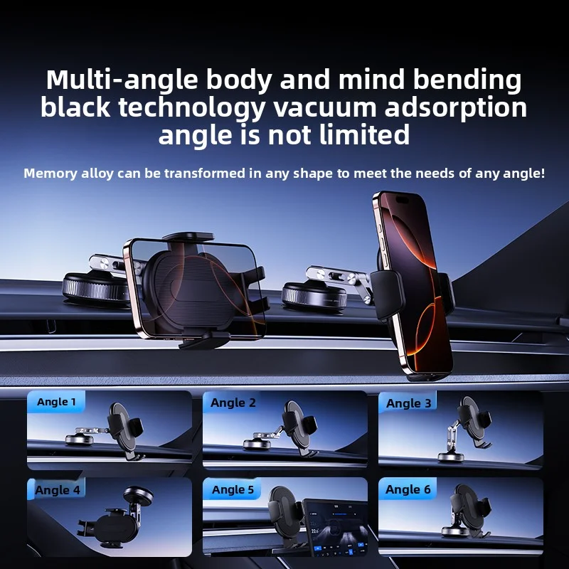 Vacuum Suction Car Phone Mount for Dashboard/Display/Glass Navigation, Universal Fit for Smartphones Over 4.7 Inches