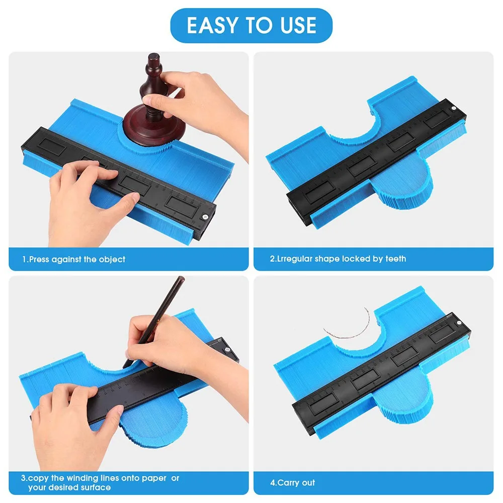 Contour Gauge 10 Inch Widen Profile Gauge Measure Ruler Contour Duplicator For Measurement Tiling Laminate Wood Marking Tool