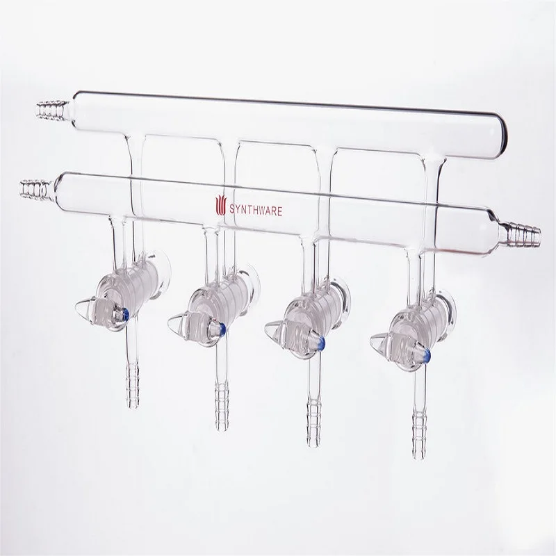 

SYNTHWARE Vacuum gas distributor with double row pipes, Hollow plug, MANIFOLD, VACUUM/INERT GAS, ALL GLASS, Borosilicate, M42