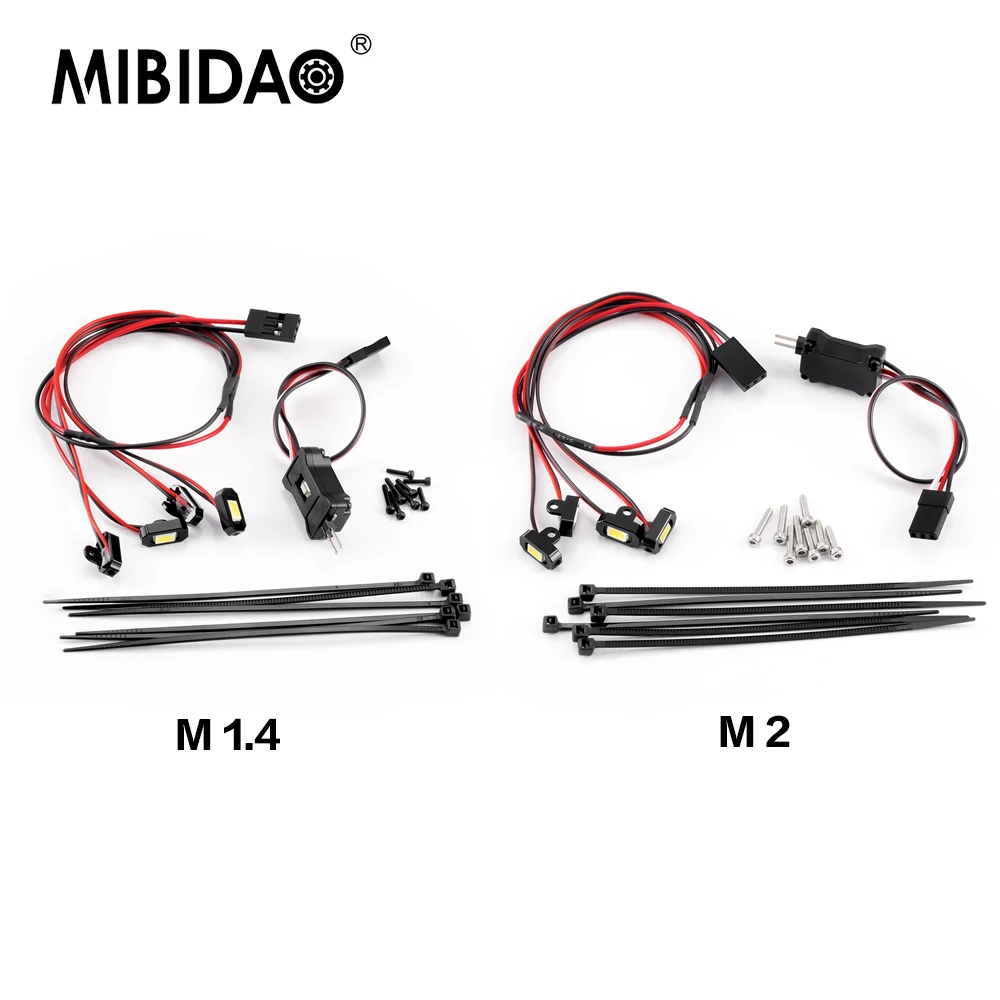 MIBIDAO M1.4/M2 Chassis Licht Lampe für FCX18 Redcat Ascent TRX-4M 1/18 FCX24 Axial SCX24 1/24 RC Auto Upgrade teile Zubehör