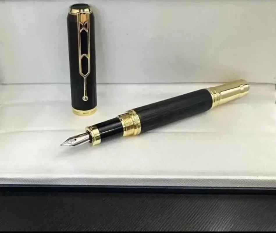 2026 New M Brand Retro Embossed Business Fountain/Rollerball Pen, Multi-Color Luxury Office Gift Pen（No Pen Box Included）