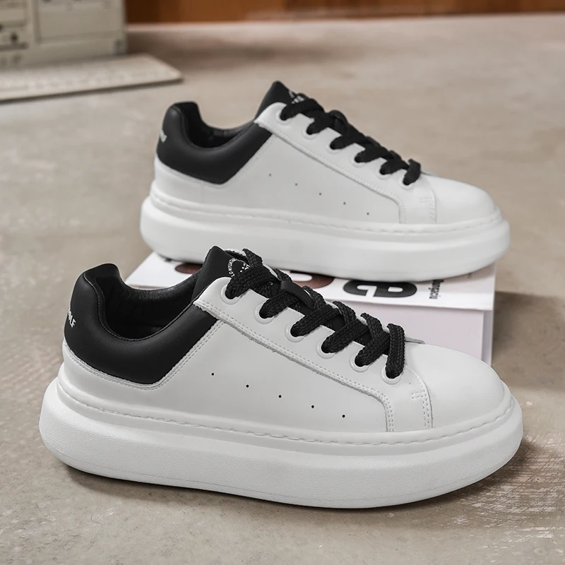 

Autumn 2025 Men's White Chunky Sneakers - Breathable Minimalist Design, Student-Friendly & Instagram Popular