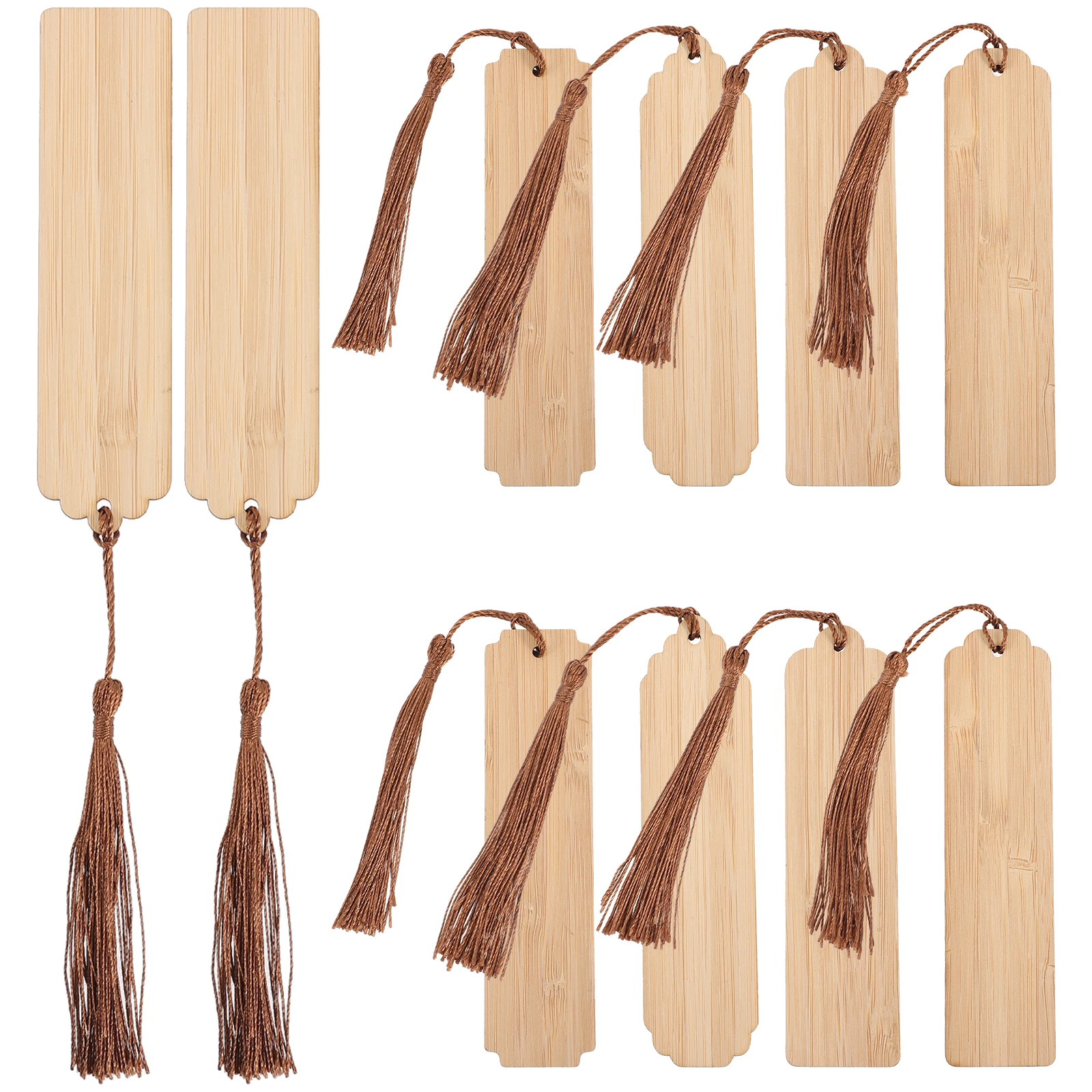 

10 Sets DIY Bamboo Board Bookmark Blank Bookmarks Unfinished Wood Blanks Students Reading Markers Cute Aesthetic Tags Christmas